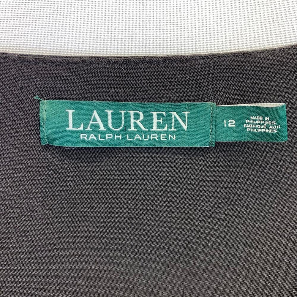 Lauren Ralph Lauren Classic Black 3/4 Sleeve Midi Dress Women's size 12 - Picture 6 of 7